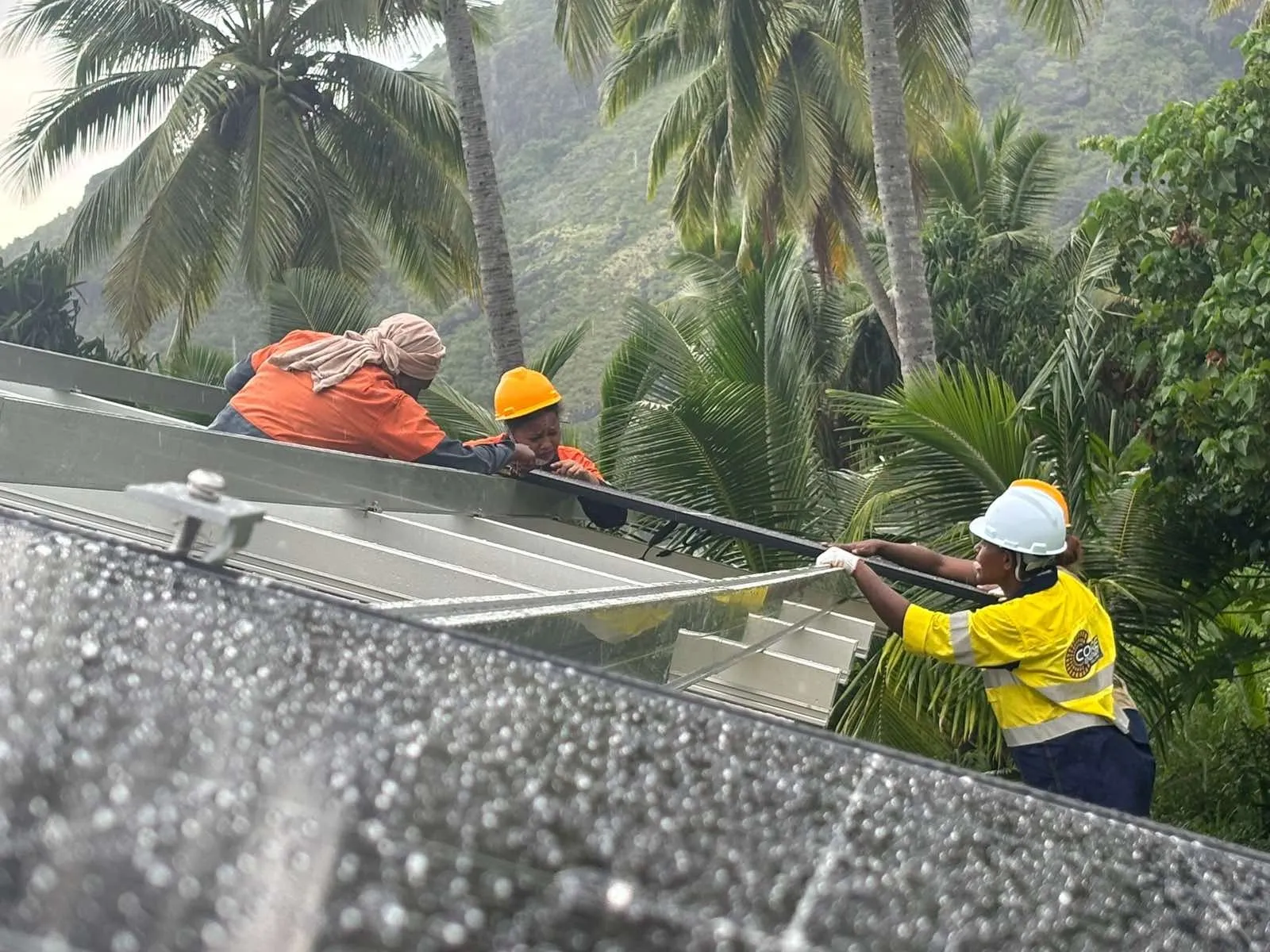 ITF school solar microgrid installation on a remote island in Fiji